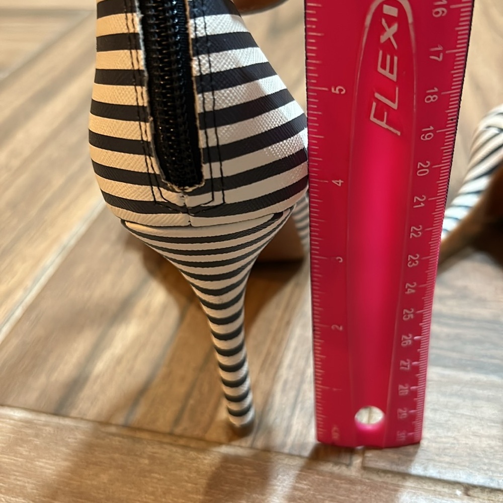 GIANNI BINI Stilleto 4 inches Stripe Black/White size 6M - Picture 13 of 14